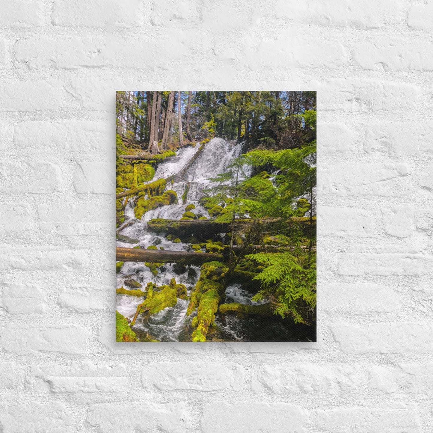 Nature's Symphony: A Pacific Northwest Waterfall Canvas Print